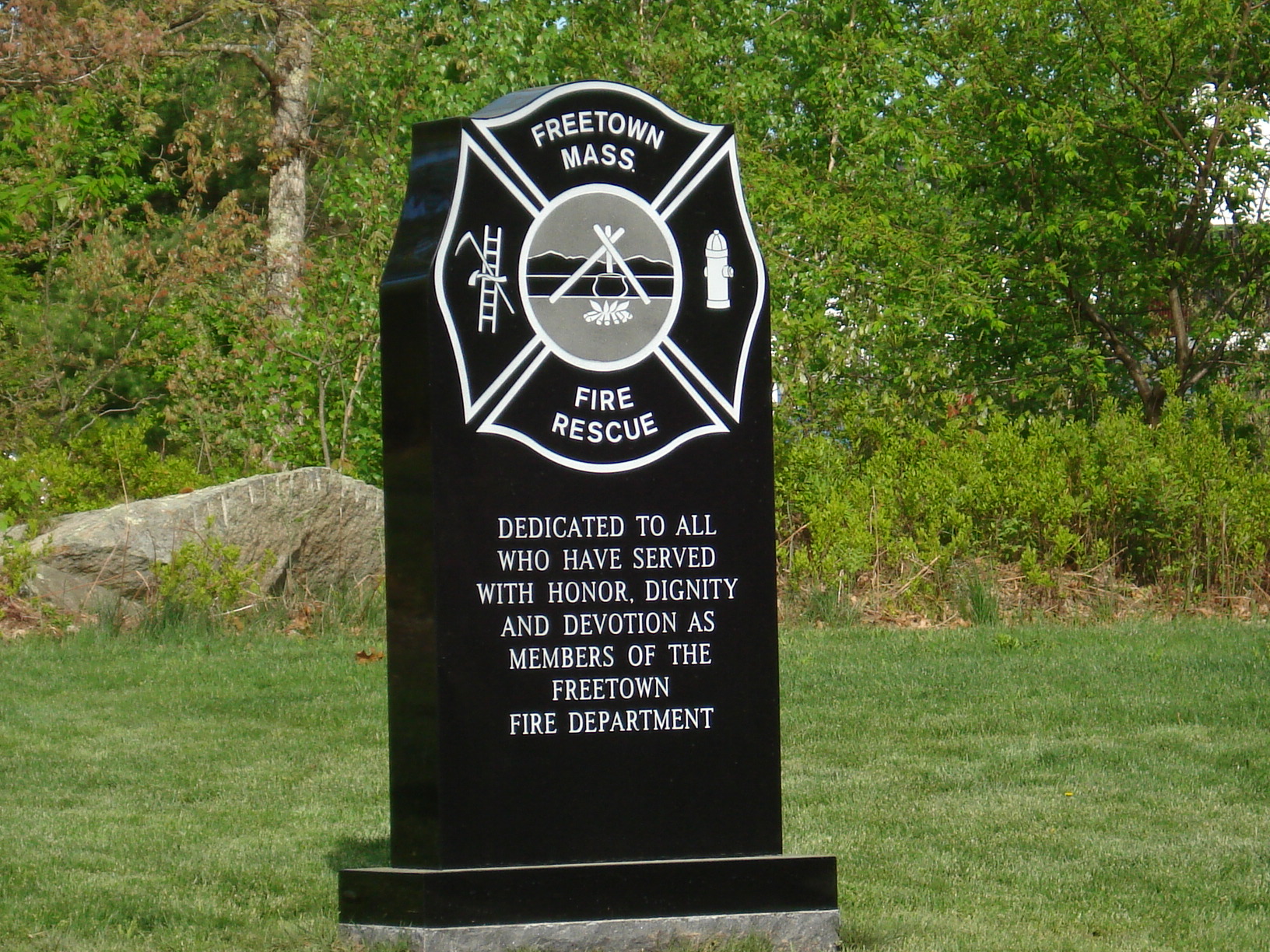 A memorial to those who served as part of the fire dept.