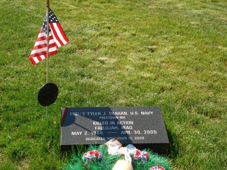 A memorial to Petty Officer Trahan